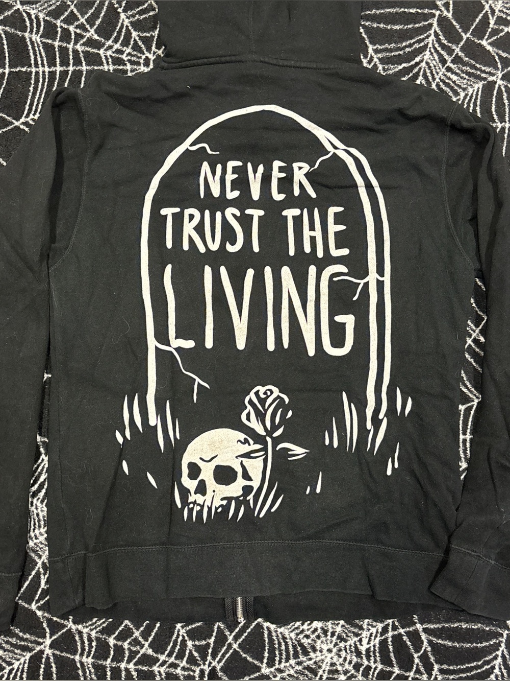 Never Trust The Living Graphic Hoodie - Blackcraft Cult